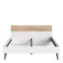 Oslo Euro White & Oak Finish King Size Bed by Lavishway | Wooden Beds-41766