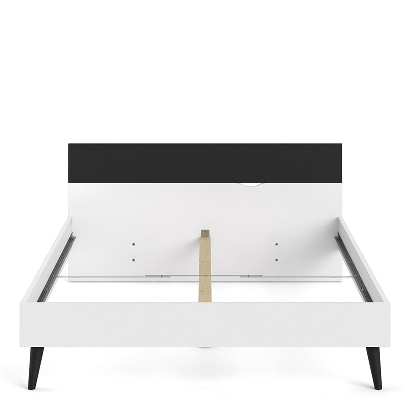 Oslo Euro White & Oak Finish King Bed by Lavishway | Wooden Beds-41761