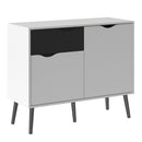 Oslo Black & White Wooden 1 Drawer Sideboard by Lavishway | Sideboards-41818