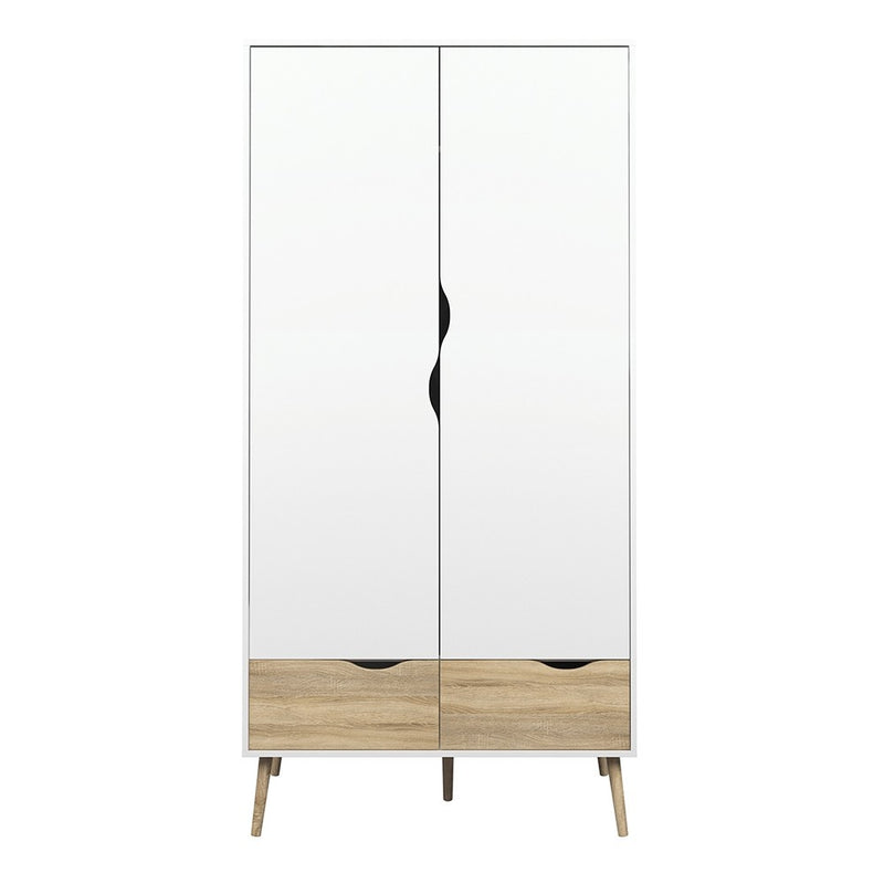 Oslo Wardrobe 2 Doors 2 Drawers by Lavishway | Wardrobe-41800