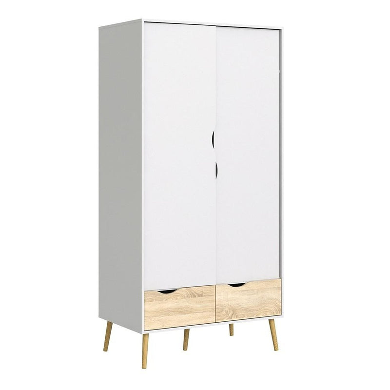 Oslo Wardrobe 2 Doors 2 Drawers by Lavishway | Wardrobe-41797
