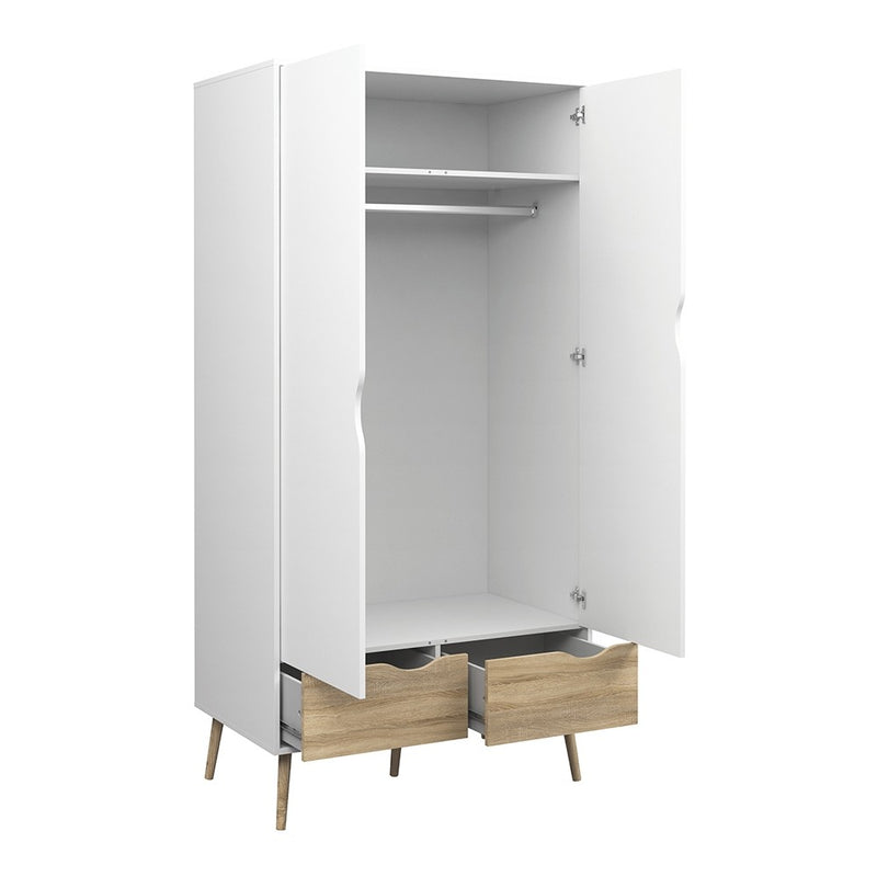 Oslo Wardrobe 2 Doors 2 Drawers by Lavishway | Wardrobe-41798