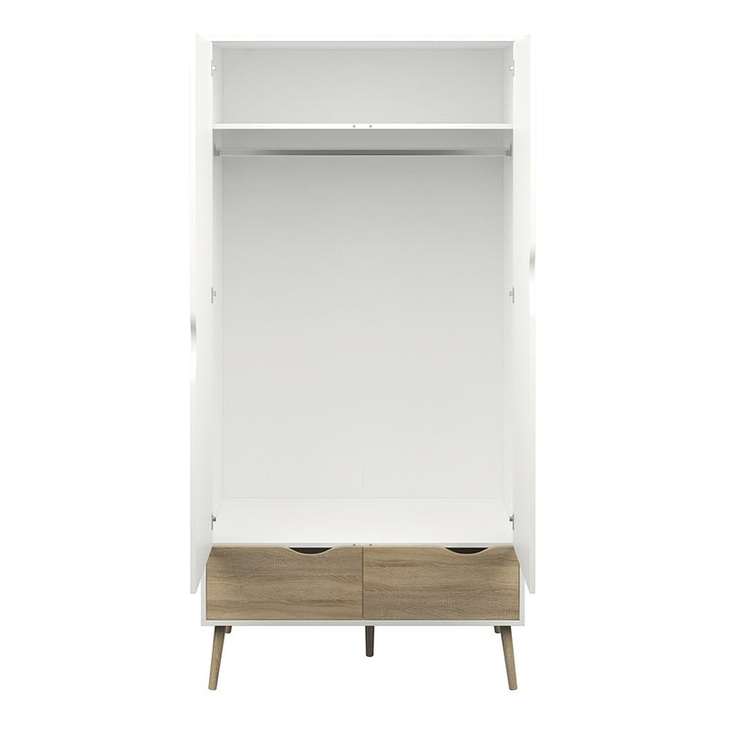 Oslo Wardrobe 2 Doors 2 Drawers by Lavishway | Wardrobe-41801