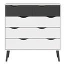 Oslo White & Black Matt 5 Chest of Drawers by Lavishway | Chest Of Drawers-41841