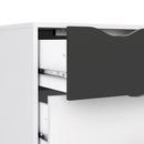 Oslo White & Black Matt 5 Chest of Drawers by Lavishway | Chest Of Drawers-41843
