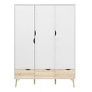 Oslo 3 Doors 3 Drawers Wardrobe by Lavishway | Wardrobe-41786