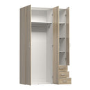 Space 3 Doors 3 Drawers Oak Wardrobe by Lavishway | Wardrobe-33492