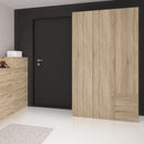Space 3 Doors 3 Drawers Oak Wardrobe by Lavishway | Wardrobe-33489