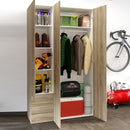 Space 3 Doors 3 Drawers Oak Wardrobe by Lavishway | Wardrobe-33488