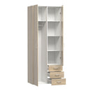 Space 2 Doors 3 Drawers Oak Wardrobe by Lavishway | Wardrobe-33503
