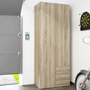 Space 2 Doors 3 Drawers Oak Wardrobe by Lavishway | Wardrobe-33497