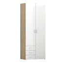 Space 2 Doors High Gloss Wardrobe by Lavishway | Wardrobe-33494