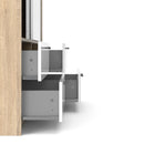 Line Oak & White High Gloss 2 Doors Wardrobe by Lavishway | Wardrobe-29868