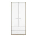 Homeline Oak 2 Doors 2 Drawers Wardrobe by Lavishway | Wardrobe-41388