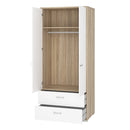 Homeline Oak 2 Doors 2 Drawers Wardrobe by Lavishway | Wardrobe-41389