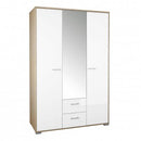 Homeline High Gloss Wardrobe in Oak by Lavishway | Wardrobe-41385