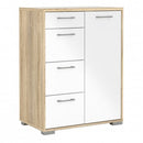 Homeline Oak & White 4 Drawers Sideboard by Lavishway | Sideboards-41394