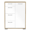 Homeline Oak & White 4 Drawers Sideboard by Lavishway | Sideboards-41395