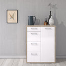 Homeline Oak & White 4 Drawers Sideboard by Lavishway | Sideboards-41392