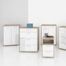 Homeline Oak & White 4 Drawers Sideboard by Lavishway | Sideboards-41400