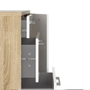 Homeline Oak & White 4 Drawers Sideboard by Lavishway | Sideboards-41397