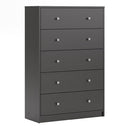 May Dark Walnut Finish Chest Of 5 Drawers by Lavishway | Chest Of Drawers-41118