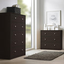 May Dark Walnut Finish Chest Of 5 Drawers by Lavishway | Chest Of Drawers-41119