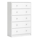 May White Wooden Chest Of 5 Drawers by Lavishway | Chest Of Drawers-41107