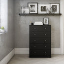 May Black Wooden Chest Of 5 Drawers by Lavishway | Chest Of Drawers-41123