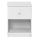 May 1 Drawer Bedside Table in White by Lavishway | Bedside Tables-41155