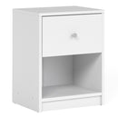 May 1 Drawer Bedside Table in White by Lavishway | Bedside Tables-41154