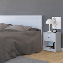 May 1 Drawer Bedside Table in White by Lavishway | Bedside Tables-41157