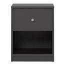 May 1 Drawer Bedside Table in Black by Lavishway | Bedside Tables-41172