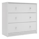 May White Wooden Chest Of 3 Drawers by Lavishway | Chest Of Drawers-41133