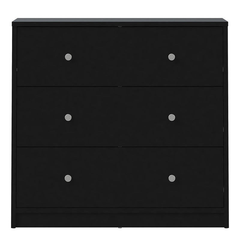 May Black Wooden 3 Chest Of Drawers by Lavishway | Chest Of Drawers-41148