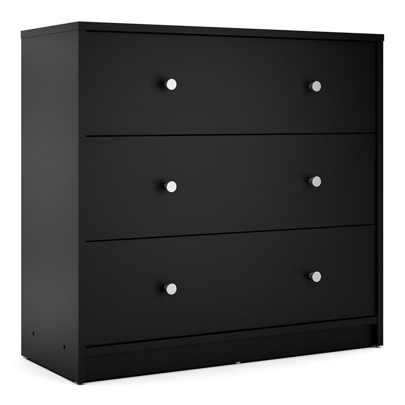 May Black Wooden 3 Chest Of Drawers by Lavishway | Chest Of Drawers-41150