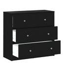 May Black Wooden 3 Chest Of Drawers by Lavishway | Chest Of Drawers-41149