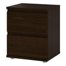 Nova Walnut Finish 2 Drawers Bedside Table by Lavishway | Bedside Table