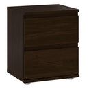 Nova Walnut Finish 2 Drawers Bedside Table by Lavishway | Bedside Table