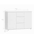 Nova White Wooden 3 Drawers Sideboard by Lavishway | Sideboards-29416