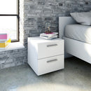 Pepe White 2 Drawer Bedside Table by Lavishway | Bedside Tables-29243