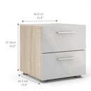 Pepe Oak & White High Gloss Bedside Table by Lavishway | Bedside Tables-29277
