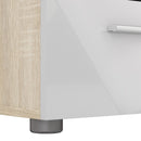 Pepe Oak & White High Gloss Bedside Table by Lavishway | Bedside Tables-29274