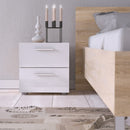 Pepe Oak & White High Gloss Bedside Table by Lavishway | Bedside Tables-29269