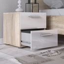 Pepe Oak & White High Gloss Bedside Table by Lavishway | Bedside Tables-29270