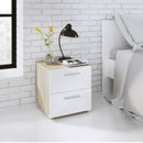 Pepe Oak & White High Gloss Bedside Table by Lavishway | Bedside Tables-29276