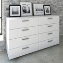 Pepe White 8 Drawers Modern Chest Of Drawers by Lavishway | Chest Of Drawers-29128