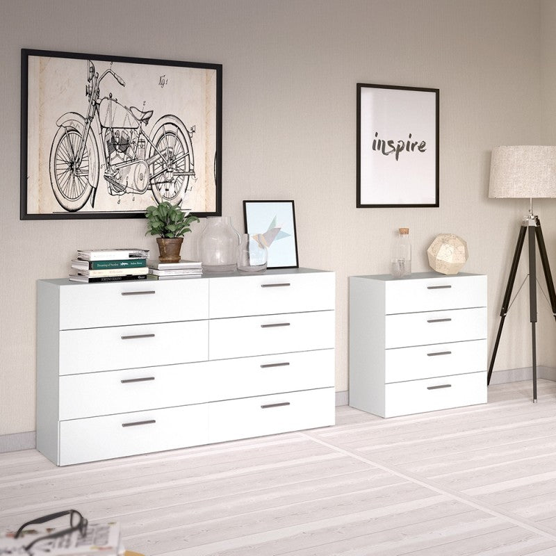 Pepe White 8 Drawers Modern Chest Of Drawers by Lavishway | Chest Of Drawers-29136