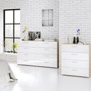Pepe Oak & White High Gloss 8 Drawers Chest by Lavishway | Chest Of Drawers-29158