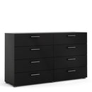 Pepe Black Wooden Wide 8 Chest of Drawers by Lavishway | Chest of Drawers